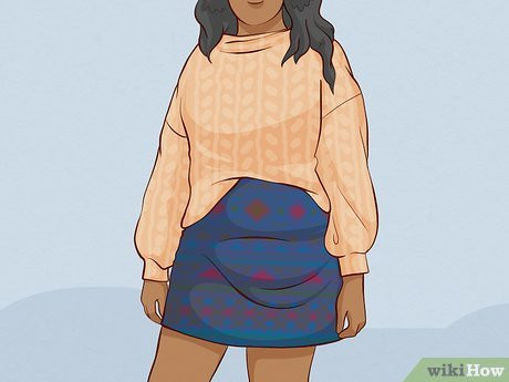 Step 15 Sweater + Patterned Skirt